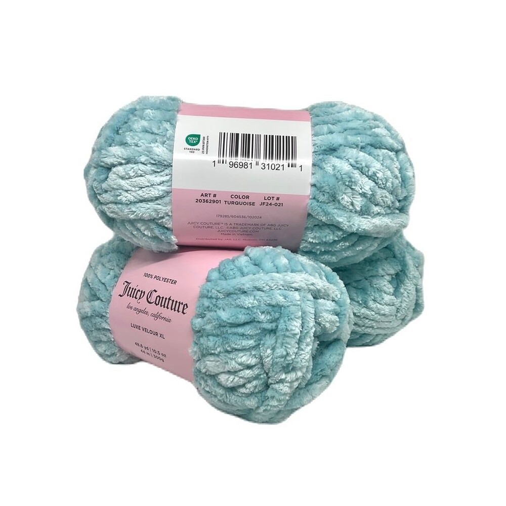 Juicy Couture Luxe Velour XL Yarn “Turquoise “ (3 Skeins)